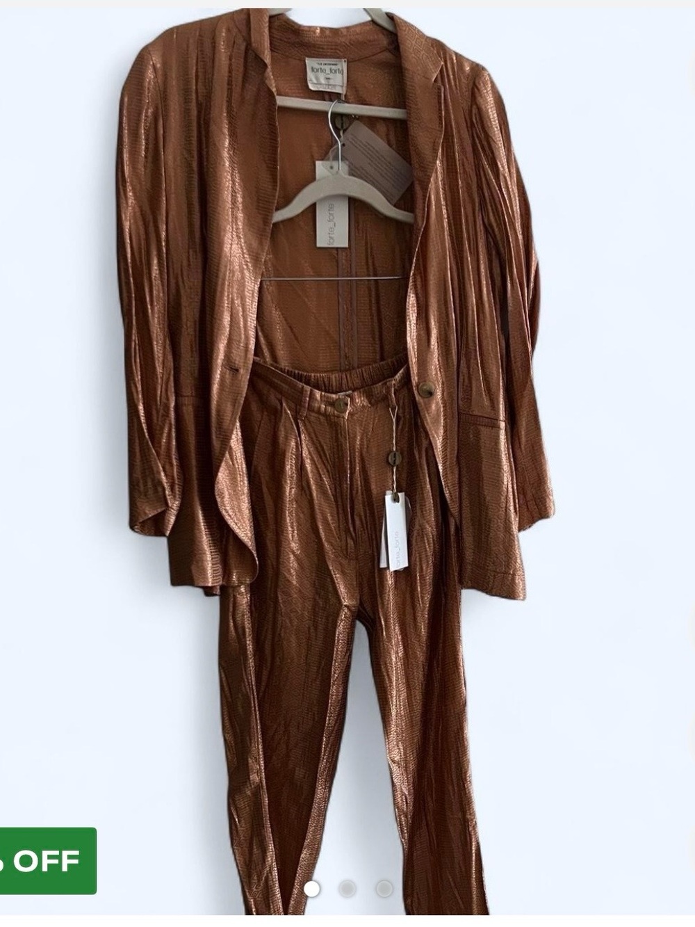 Metallic Copper Pant & Jacket Set - Ulla Johnson